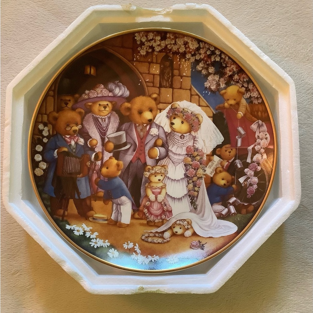 Franklin Mint Heirloom Teddy Bears 8" Decorative Porcelain Collector Plate Set